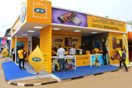 mtn rwanda stand during the expo. file