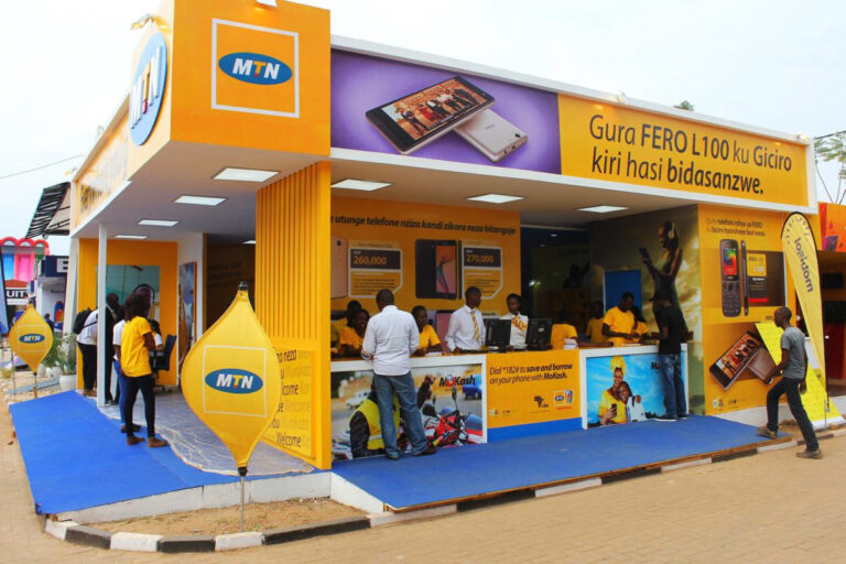 mtn rwanda stand during the expo. file